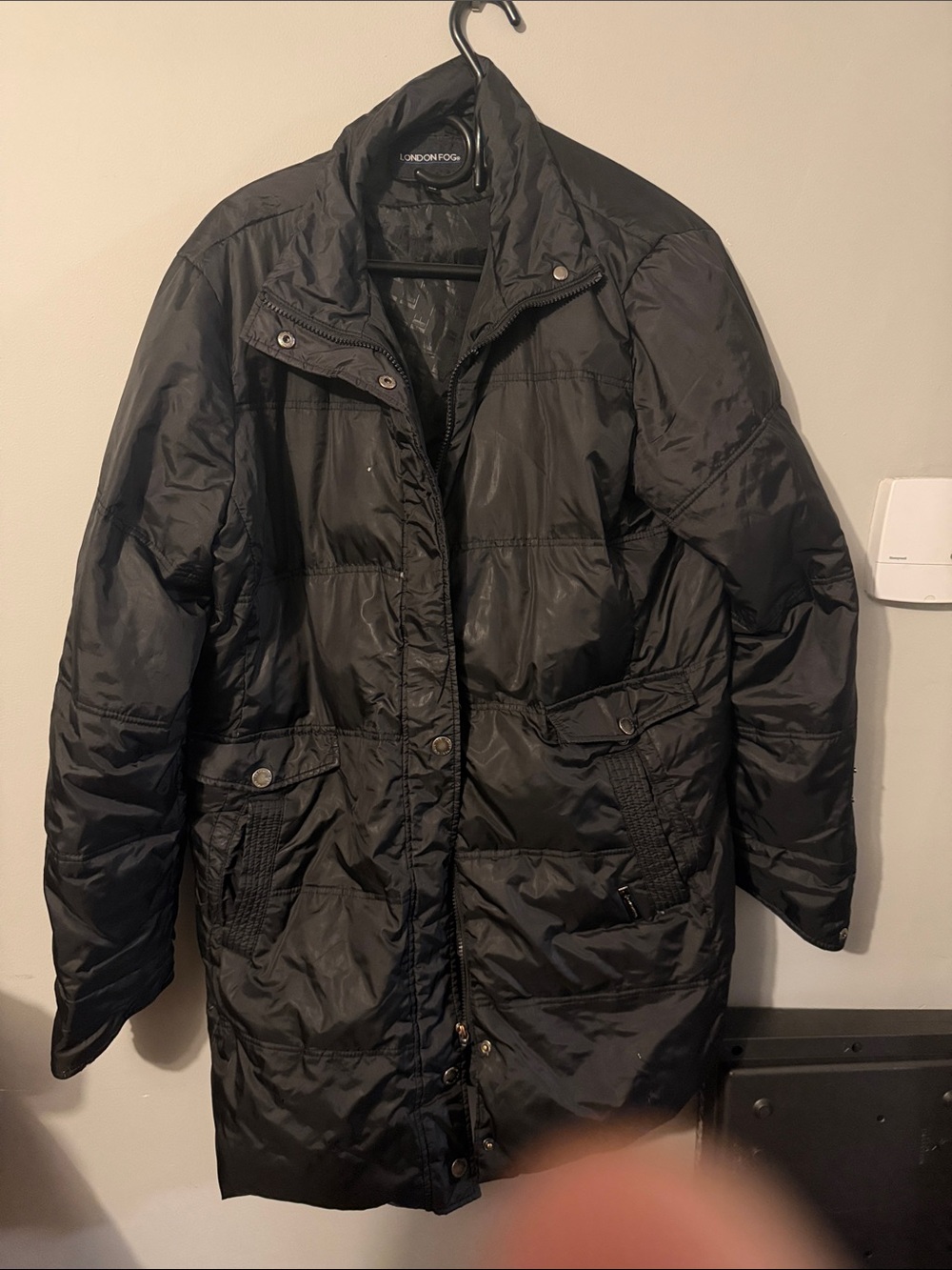 London Fog Women's Black Quilted Packable Puffer Jacket